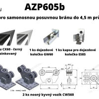 Sada kování AZP605b + pohon BOXER500 IoT do 4 m průjezdu; DOPRAVA ZDARMA